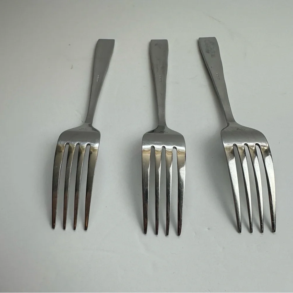 Oneida Tuscany Silverware Stainless Steel Frosted Glossy Swirl Flatware SET OF 3